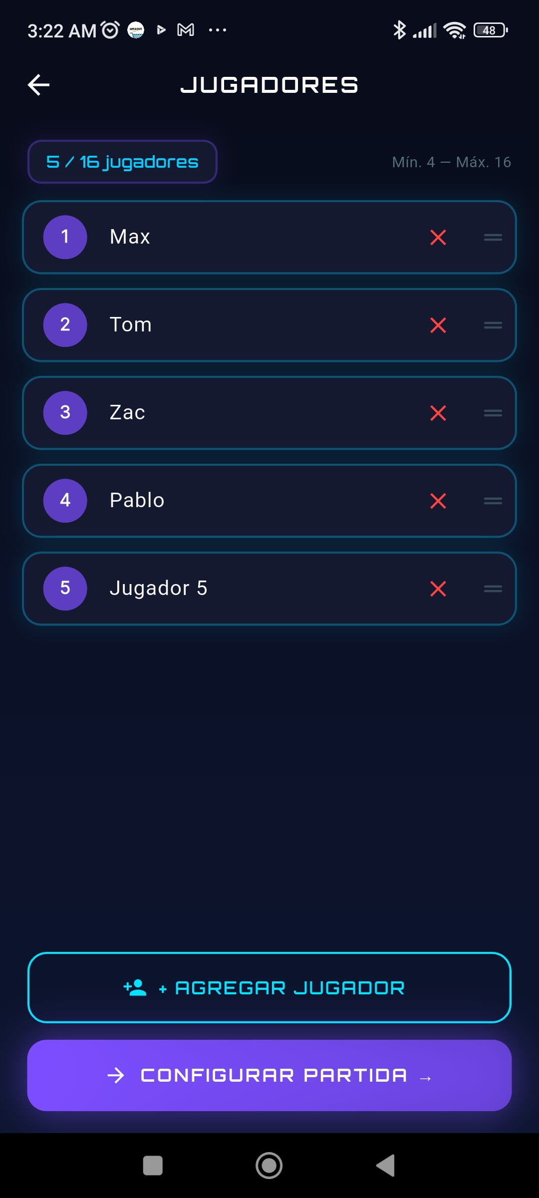 Pantalla de Jugadores — Node Protocol